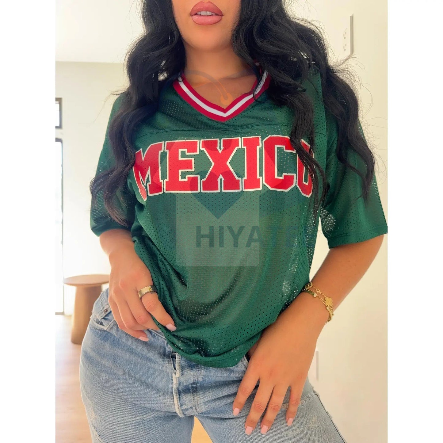 Mexico Dark Green Jersey – Classic Streetwear Style Tee | Unisex Mesh - Hiyatee