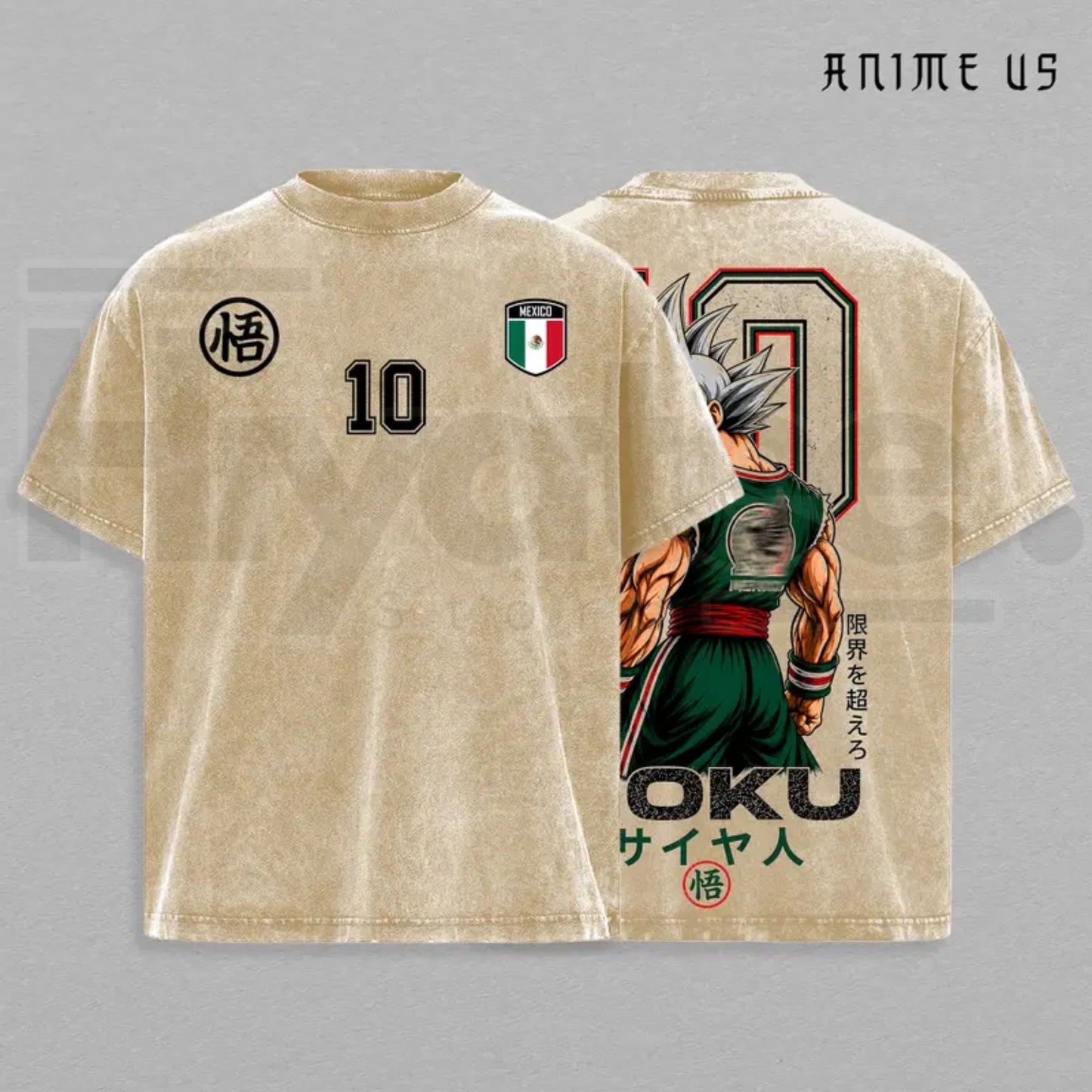 Mexico Global Football 2026 Vintage T-Shirt – Saiyan Warrior Inspired Anime Soccer Graphic Tee - Hiyatee