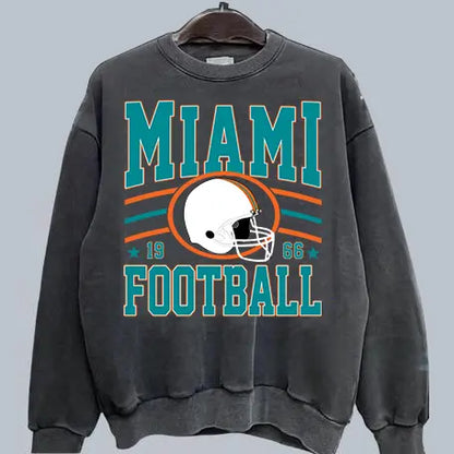 Vintage Team Football Oversized 90s Dark Heather Sweatshirt Retro Sport Tee