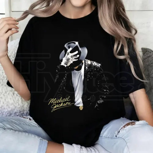 "Michael Jackson Sparkling Jacket" – Iconic Pose & Signature Pop Culture Top - Hiyatee