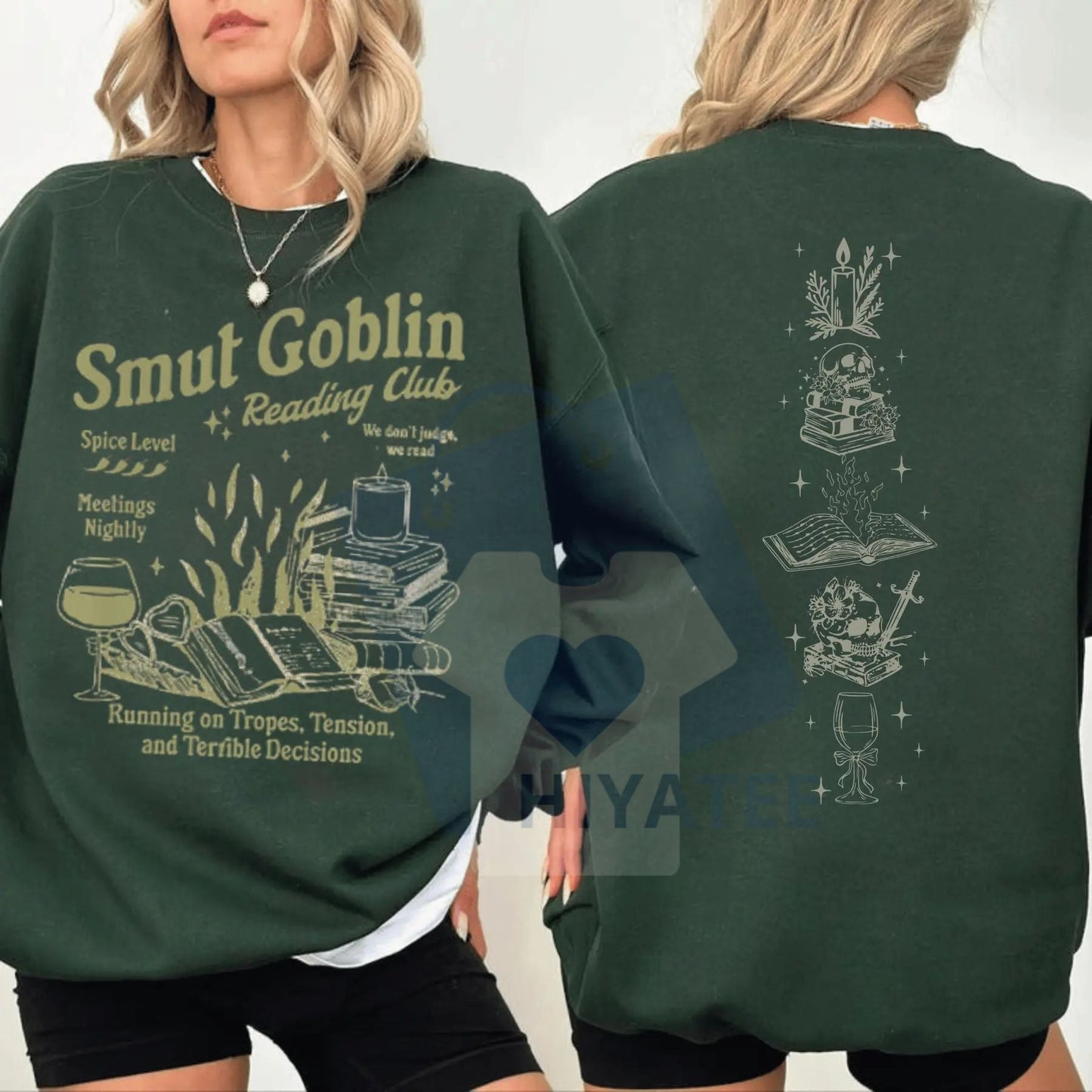 Midnight Reader Dark Romance Sweatshirt: Spicy Romantasy Bookish Crewneck, Morally Grey Book Club Apparel - Hiyatee