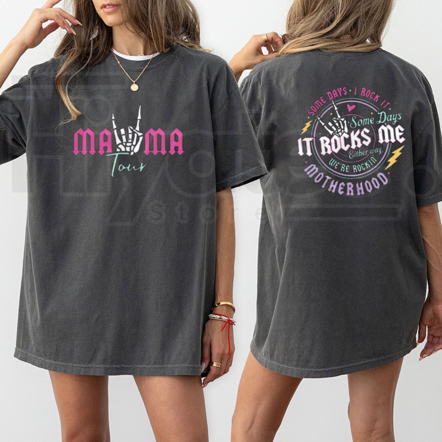 "Midnight Rhythm" – Women's Vintage Rock Graphic Fitted Top - Hiyatee