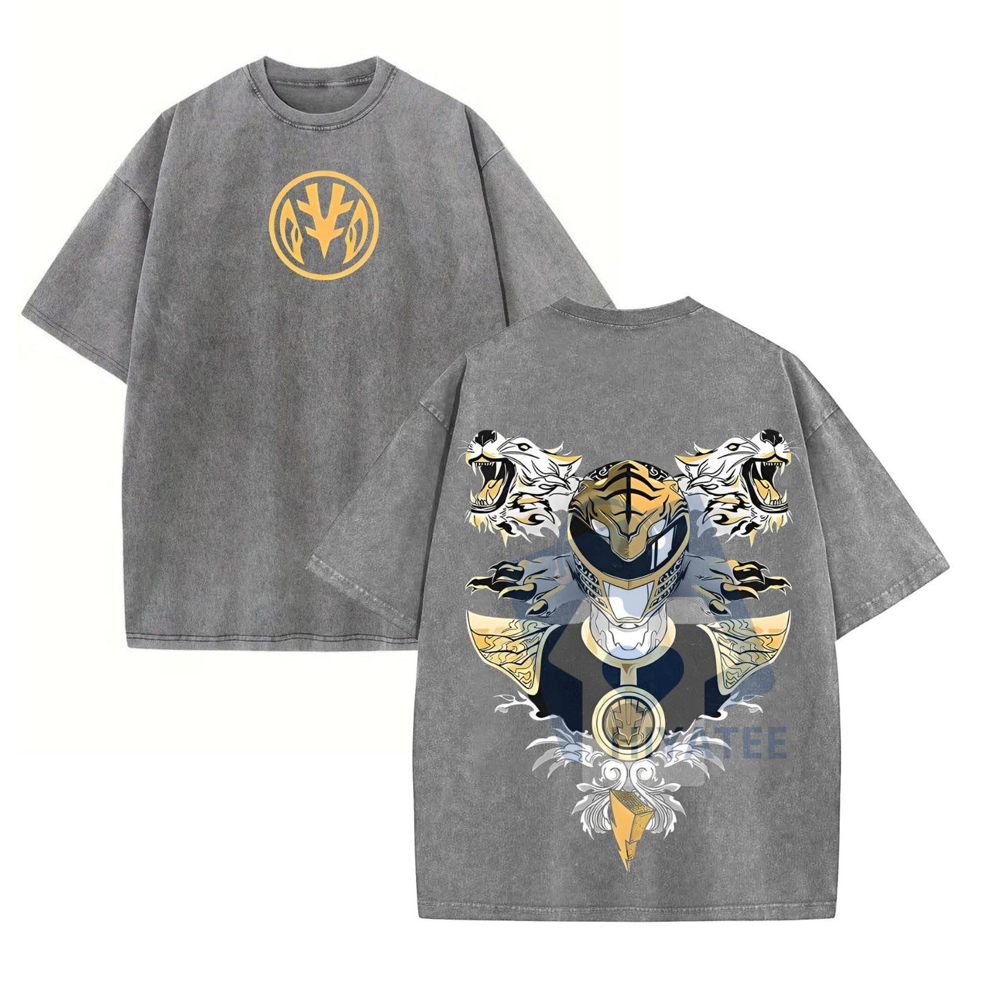 Mighty Morphin Power Rangers T-Shirt – Washed Heavy Cotton, Unisex Graphic Tee, 90s Nostalgia Apparel - Hiyatee