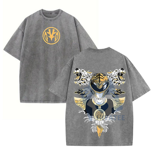 Mighty Morphin Power Rangers T-Shirt – Washed Heavy Cotton, Unisex Graphic Tee, 90s Nostalgia Apparel - Hiyatee
