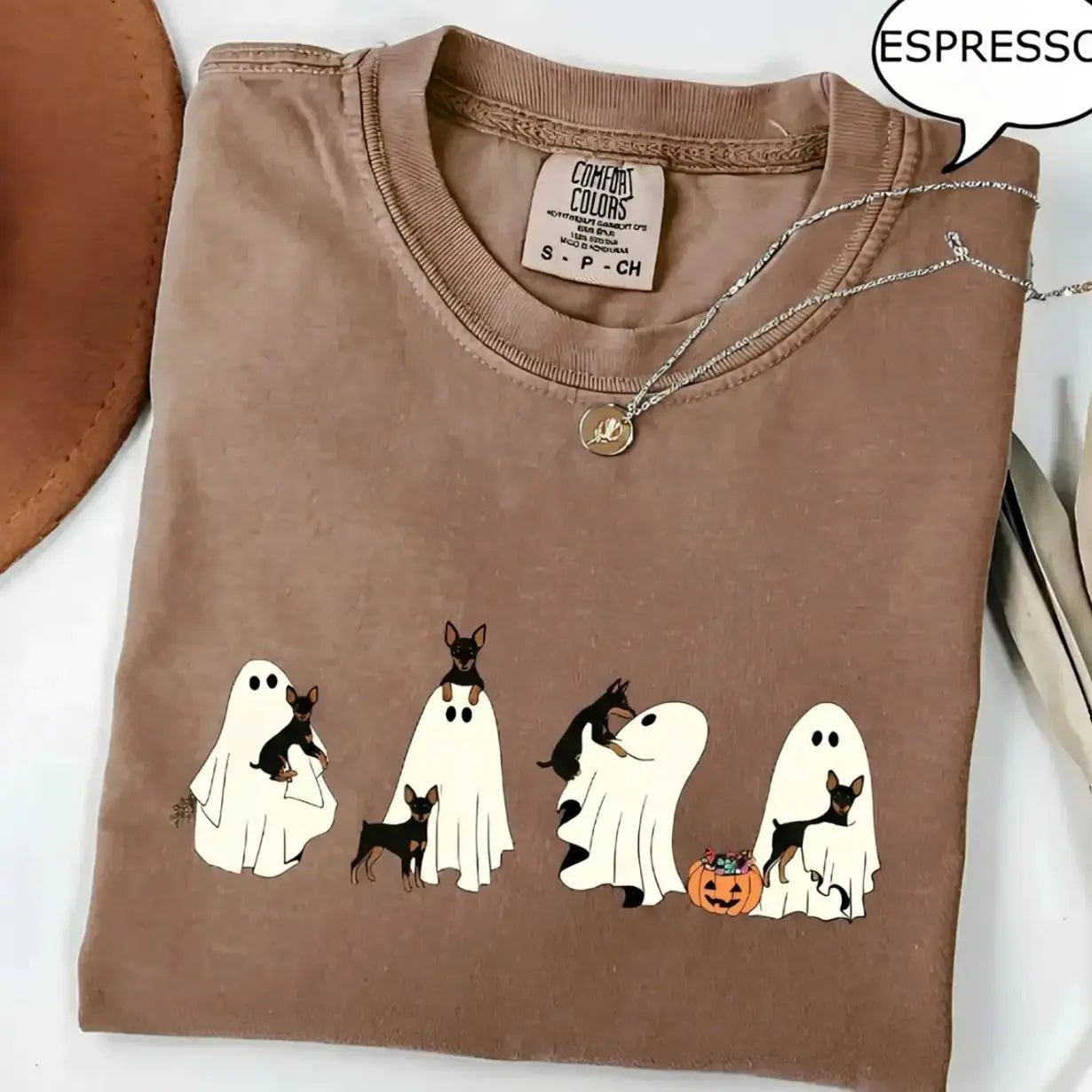Comfort Colors Custom Dog Halloween Shirt Ghost Boba Tea Funny Dog Gift Tee