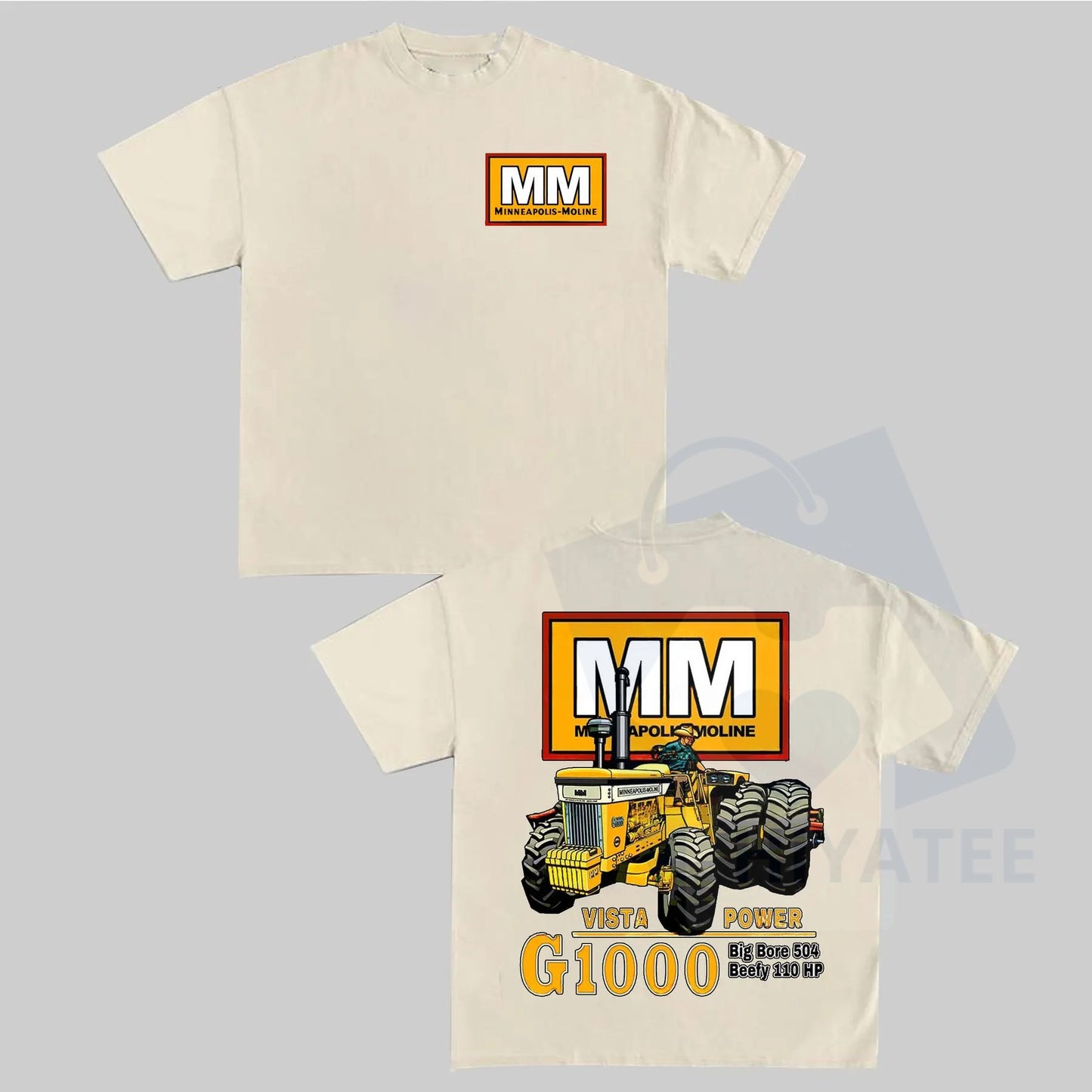 Minneapolis-Moline Vista Power G1000 Tractor T-Shirt – Farm Machinery Graphic Tee - Hiyatee
