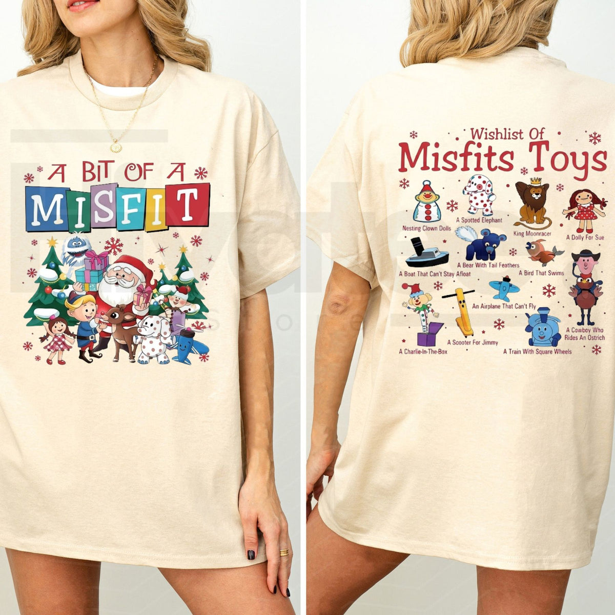 Misfit Toys Christmas Graphic T-Shirt – Vintage Rudolph Holiday Movie Nostalgia Tee. - Hiyatee