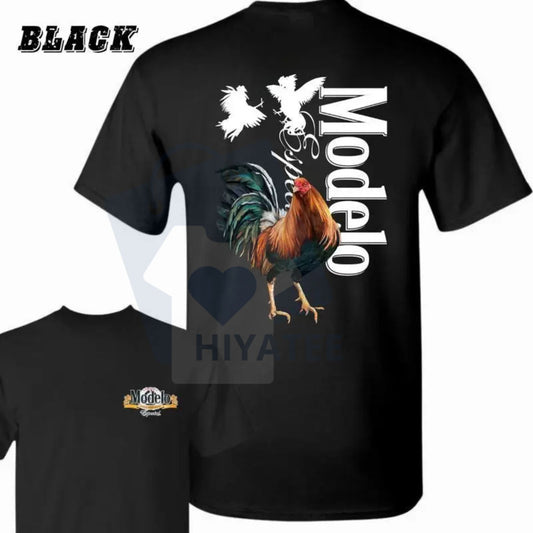 Modelo Rooster T-Shirt – Bold Fighting Cocks Graphic for Beer & Fiesta Enthusiasts - Hiyatee