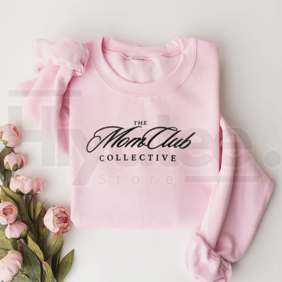 "Mom Club" Embroidered Sweatshirt – Cozy Motherhood Crewneck & Mother's Day Gift - Hiyatee