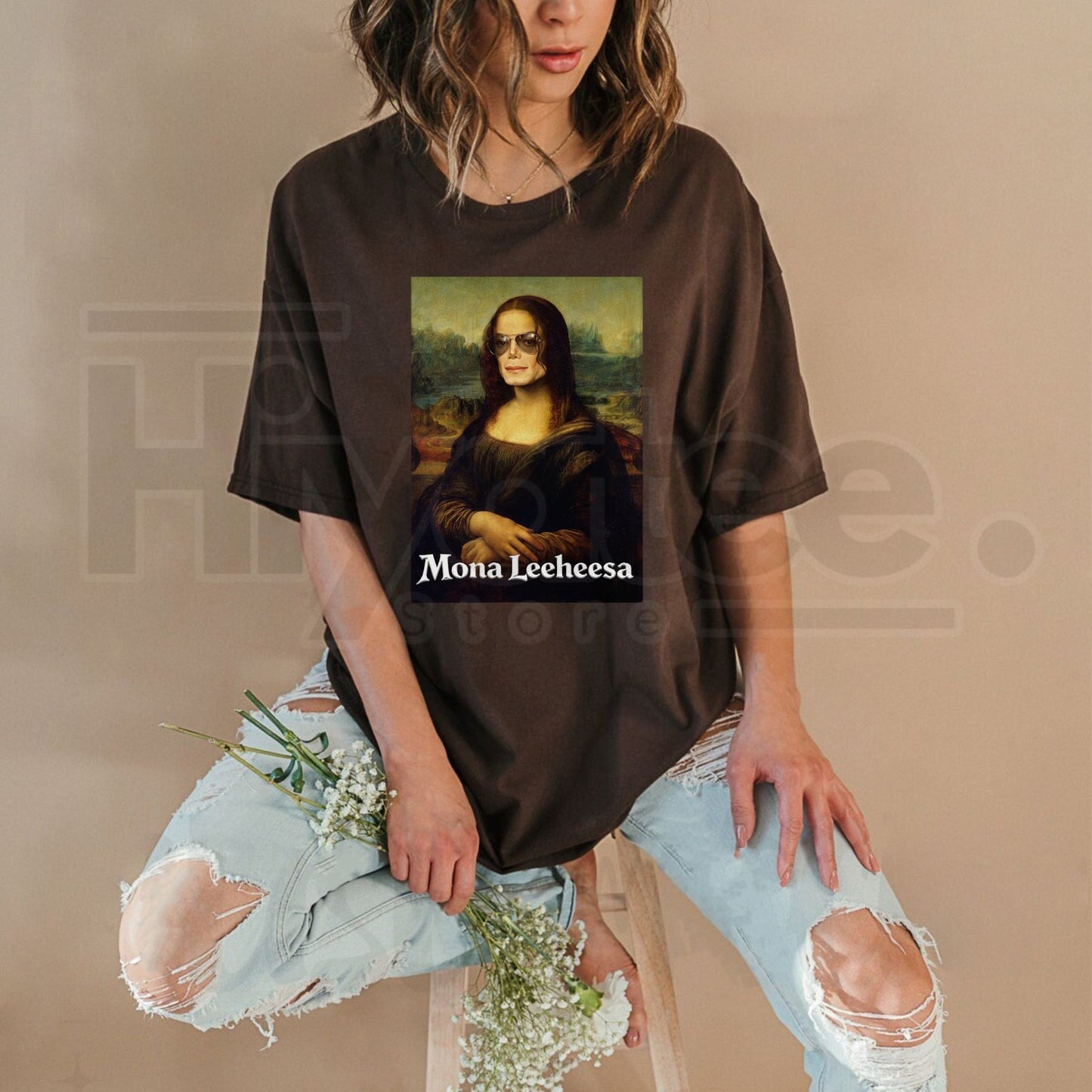 Mona Leeheesa Funny MJ Hee Hee T-Shirt – Witty Music Art Parody Tee - Hiyatee