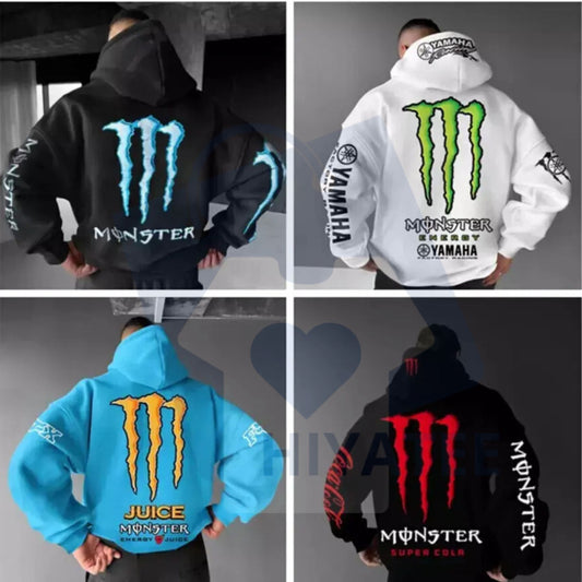 Monster Energy Claw Streetwear Hoodie – Unisex Oversized Graphic Pullover - Hiyatee.