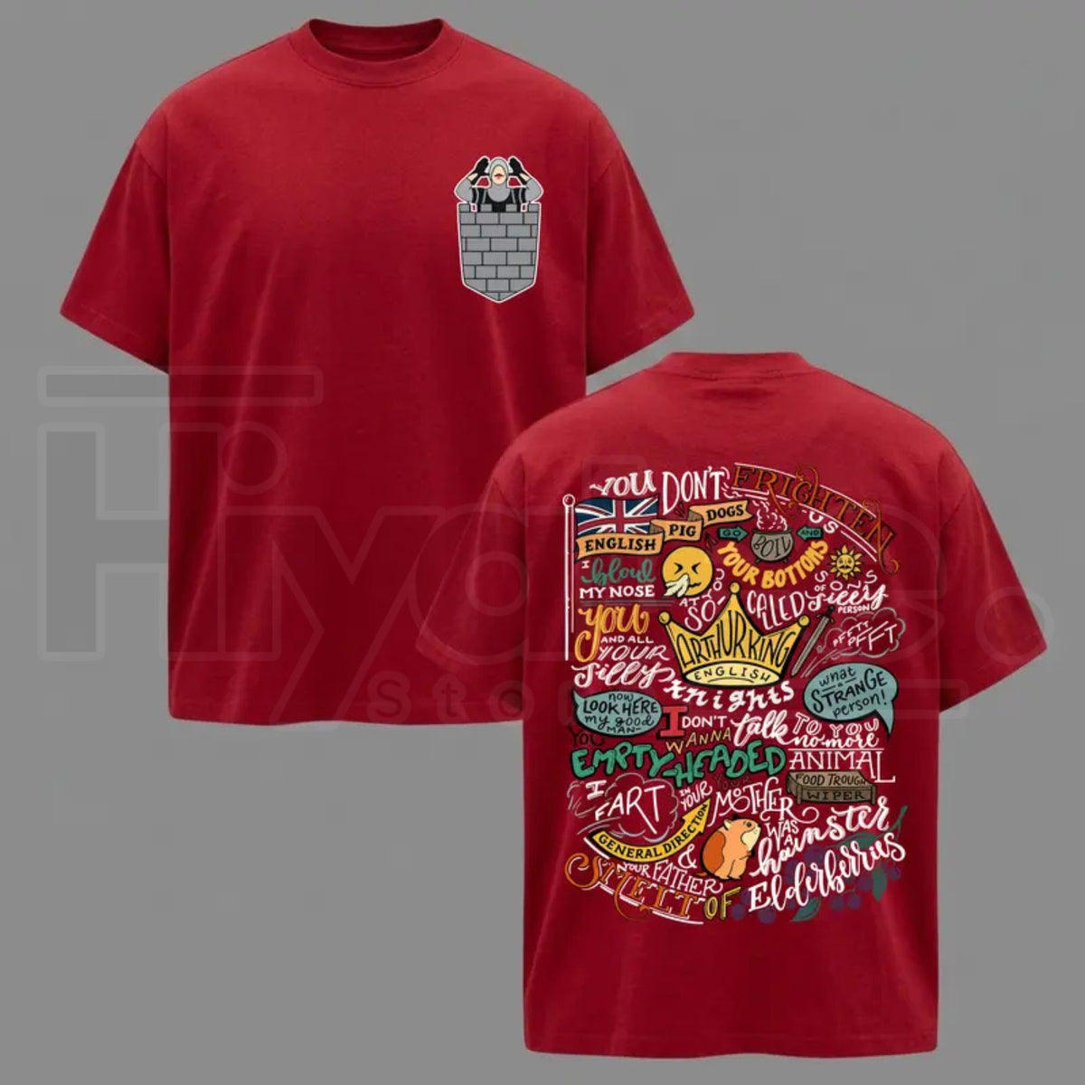 Monty Python French Castle T-Shirt – Double-Sided Movie Quote Graphic Tee - Hiyatee