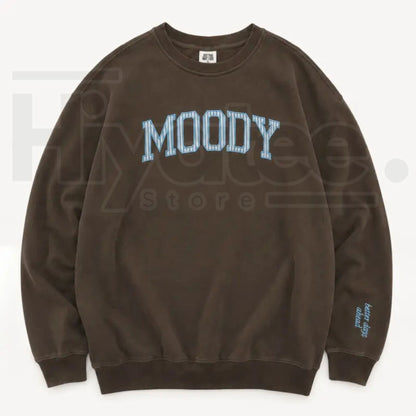 "Moody: Better Days Ahead" Embroidered Crewneck Sweatshirt – Aesthetic Motivational Apparel - Hiyatee