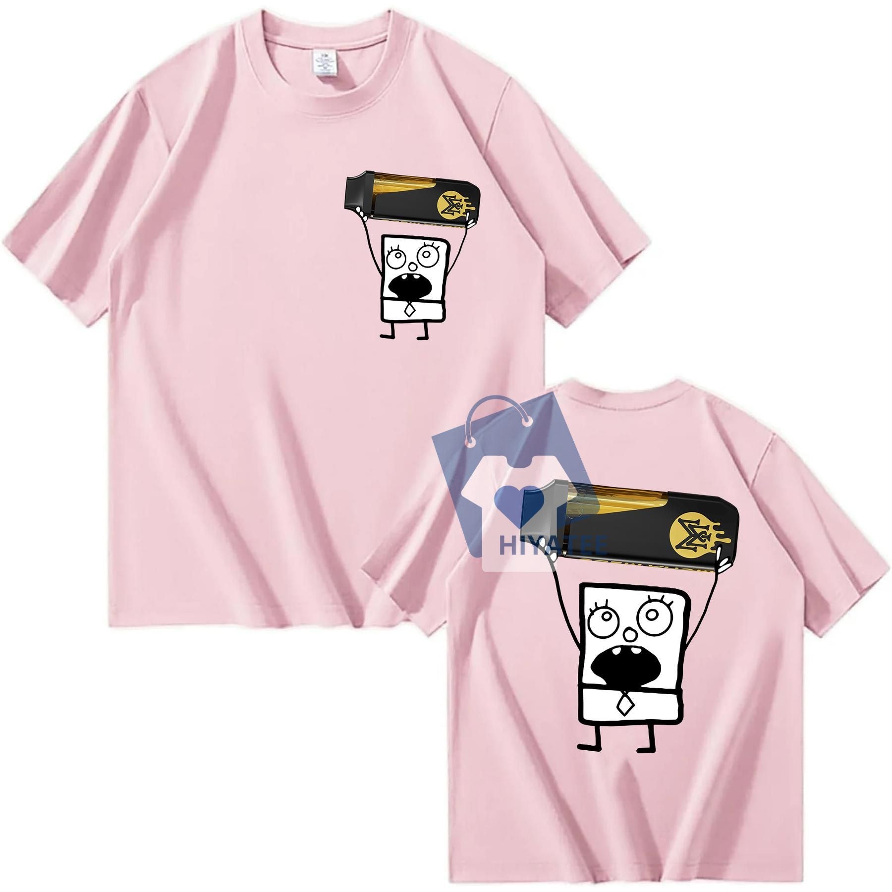 Muha Black Doodlebob Shirt – Funny Unisex Cotton Meme Tee-Hiyatee