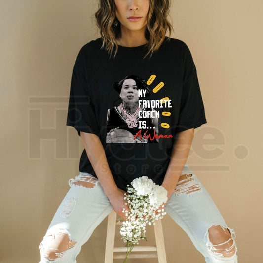 "My Favorite Coach Is A Woman" T-Shirt – Empowering Women in Sports Tee - Hiyatee