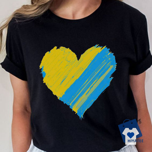 My Heart With Ukraine Tee Shirt – Show Your Support in Style!-Hiyatee