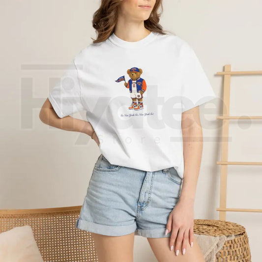 NYC Basketball Teddy Shirt – Retro Bear Graphic T-Shirt - Hiyatee