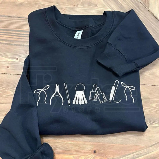 Nail Tech Artist Icon Crewneck: Neutral Aesthetic Comfort Pullover for Nail Artists - Hiyatee