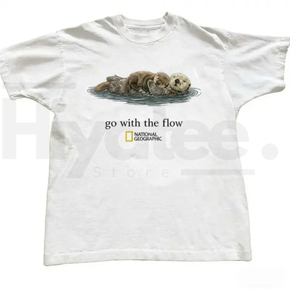 National Geographic "Go With The Flow" Unisex T-Shirt – Nature Explorer Gift Tee - Hiyatee