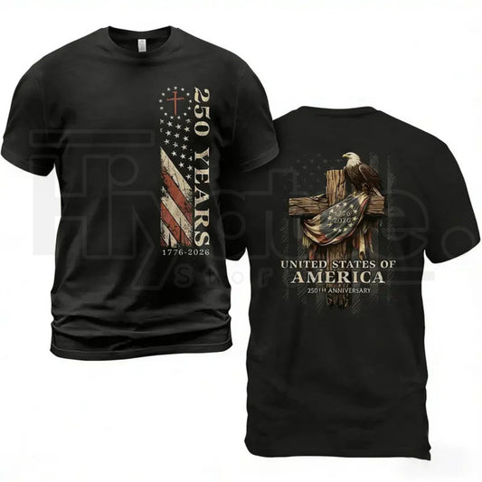 Navy 250th Anniversary T-Shirt – Patriotic Eagle American Flag Veteran Tee - Hiyatee