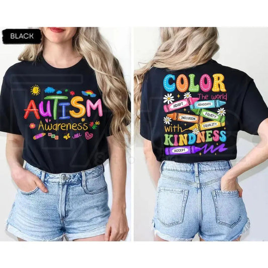 "Neurodiversity Brushstroke" 2-Sided Print – Autism Awareness SPED Teacher Top - Hiyatee