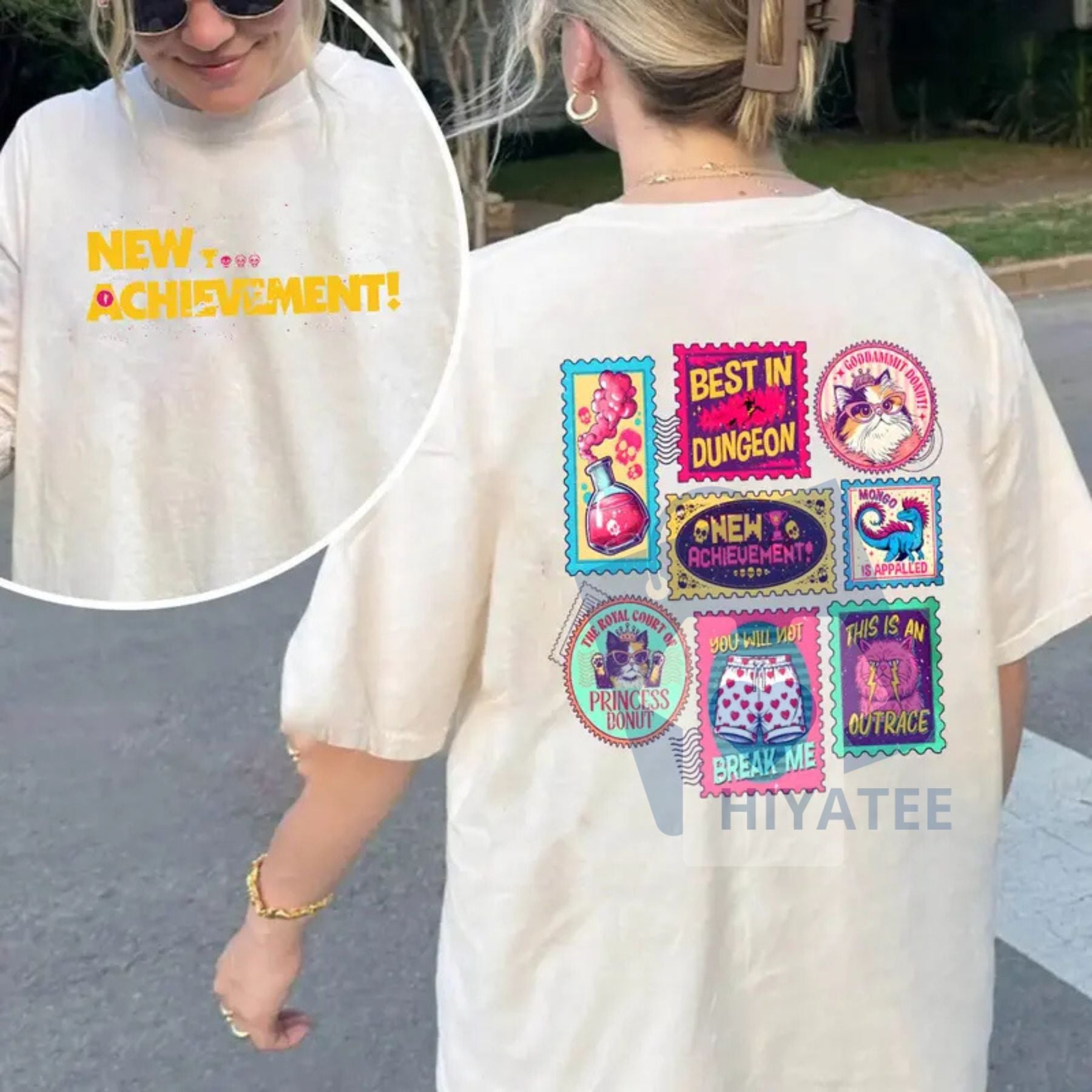 "New Achievement" Dungeon Crawler Carl T-Shirt – Book Stamps Style Tee for Book Lovers - Hiyatee
