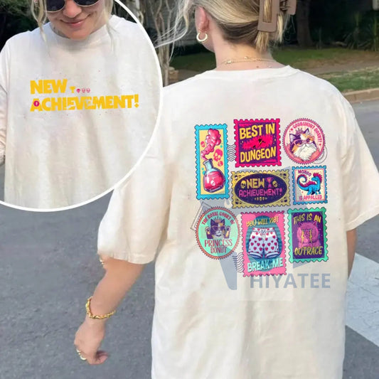 "New Achievement" Dungeon Crawler Carl T-Shirt – Book Stamps Style Tee for Book Lovers - Hiyatee