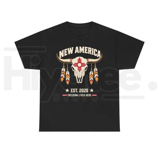 New America Zia Sun T-Shirt – New Mexico State Pride Graphic Tee - Hiyatee