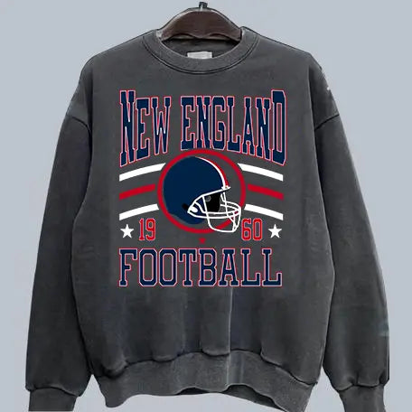 Vintage Team Football Oversized 90s Dark Heather Sweatshirt Retro Sport Tee