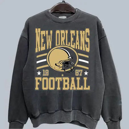 Vintage Team Football Oversized 90s Dark Heather Sweatshirt Retro Sport Tee