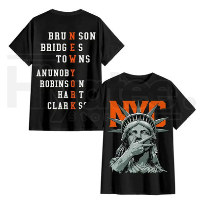 New York 2-Side Graphic Basketball T-Shirt – Vintage Knicks Style Game Day Streetwear - Hiyatee