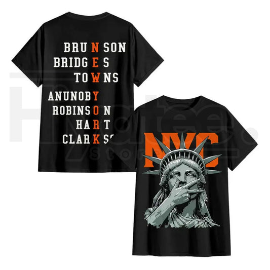 New York 2-Side Graphic Basketball T-Shirt – Vintage Knicks Style Game Day Streetwear - Hiyatee