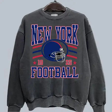 Vintage Team Football Oversized 90s Dark Heather Sweatshirt Retro Sport Tee