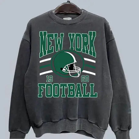 Vintage Team Football Oversized 90s Dark Heather Sweatshirt Retro Sport Tee