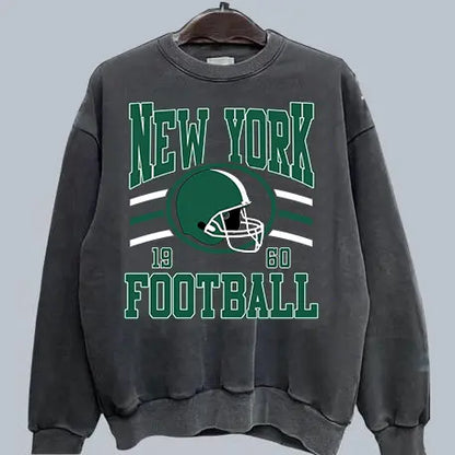 Vintage Team Football Oversized 90s Dark Heather Sweatshirt Retro Sport Tee