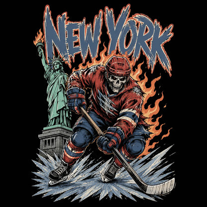 Gildan USA 32 Teams Ice Hockey Skull Vintage Sweatshirt – Classic 90s All Team Game Day Graphic Crewneck