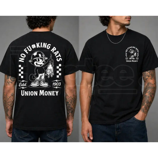 "No Rats – Union Money" – Hardcore Labor Solidarity Graphic Top - Hiyatee