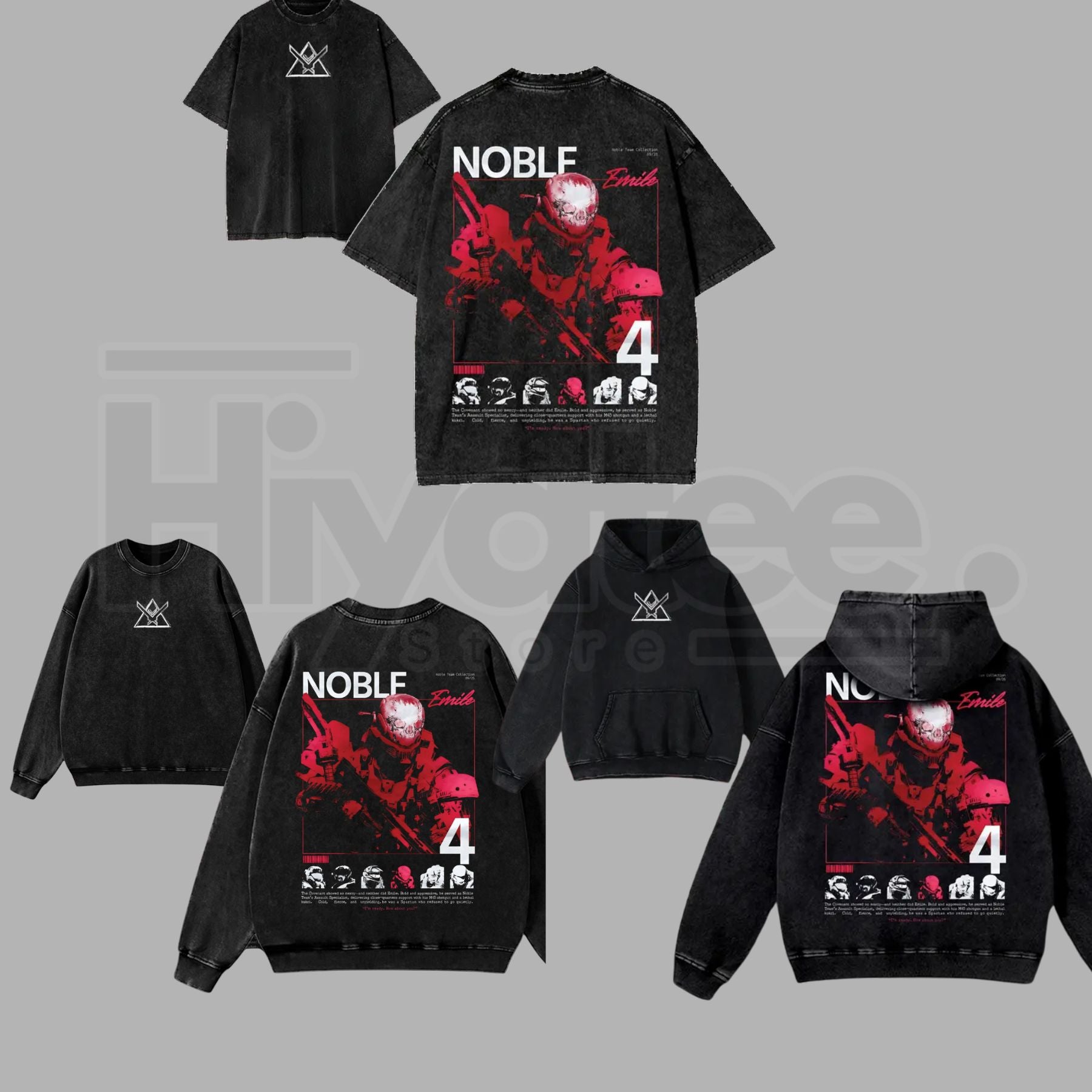 Noble Team Remember Reach Vintage Washed – RPG Game Graphic Streetwear. - Hiyatee
