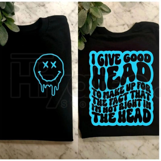 "Not Right In The Head" Funny Graphic Tee – Retro Wavy Sarcasm T-Shirt - Hiyatee