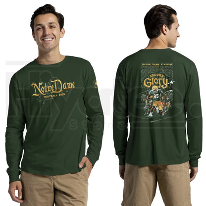 Notre Dame Fighting Irish The Shirt 2025 Long Sleeve T-Shirt – Men's Dark Green League Collegiate Wear Top - Hiyatee