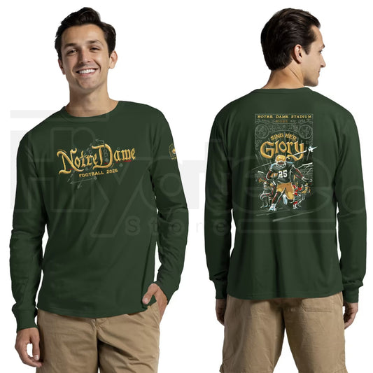 Notre Dame Fighting Irish The Shirt 2025 Long Sleeve T-Shirt – Men's Dark Green League Collegiate Wear Top - Hiyatee