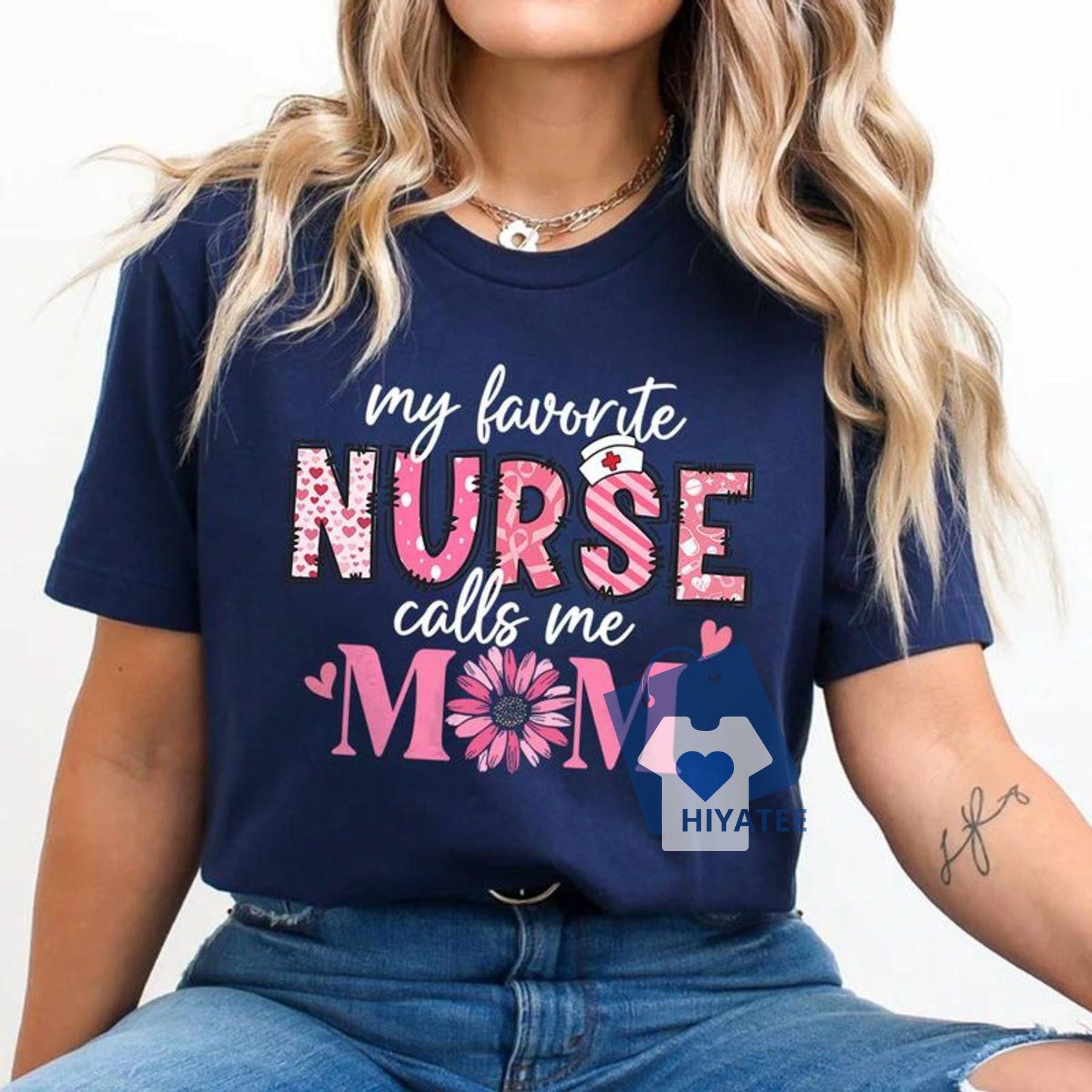  Nurse Mom T-Shirt – Adorable Floral Tee for the Heart of Healthcare-Hiyatee