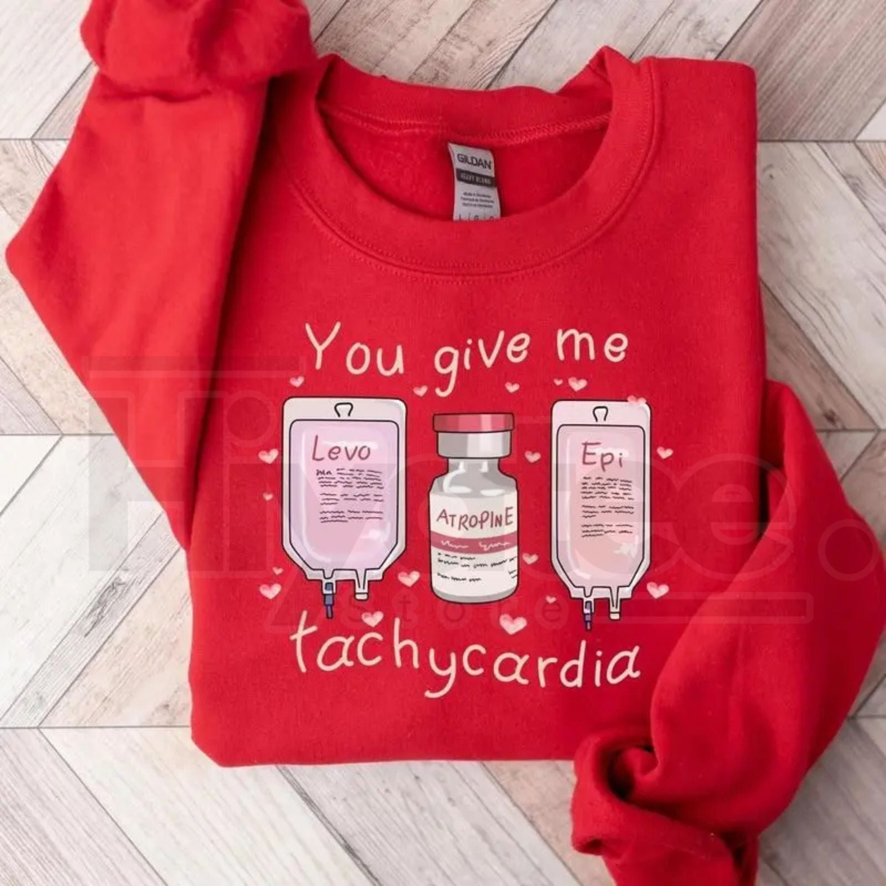 Nurse Valentine Sweatshirt: Cute NICU Labor Peds Healthcare Crewneck Gift - Hiyatee