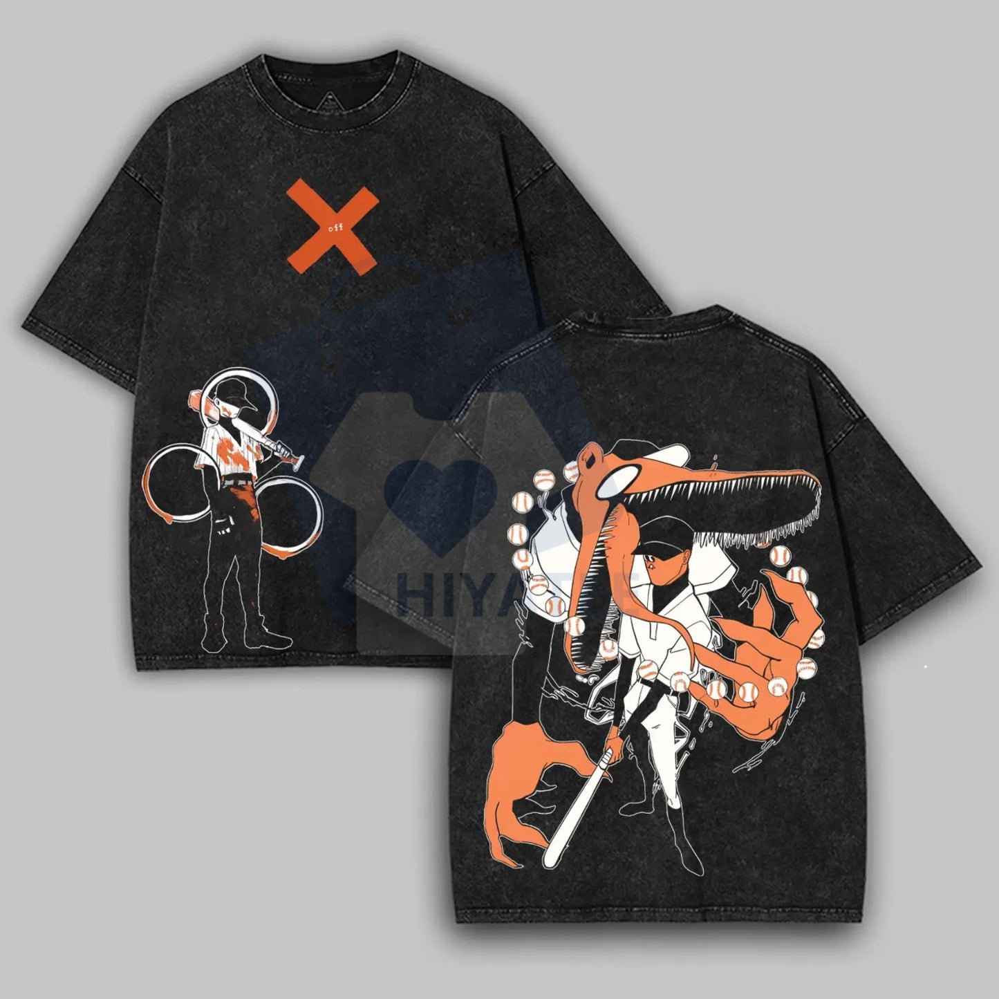 OFF! (The Batter) Indie Game T-Shirt – Vintage Washed Heavyweight Cotton, Double Printed Unisex Tee - Hiyatee