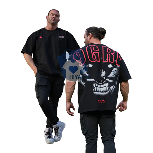 OGRE x BXAV Oversized T-Shirt – Streetwear Graphic Tee, Limited Drop Collab-Hiyatee