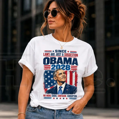 Obama 2028 Typography T-Shirt - Hiyatee