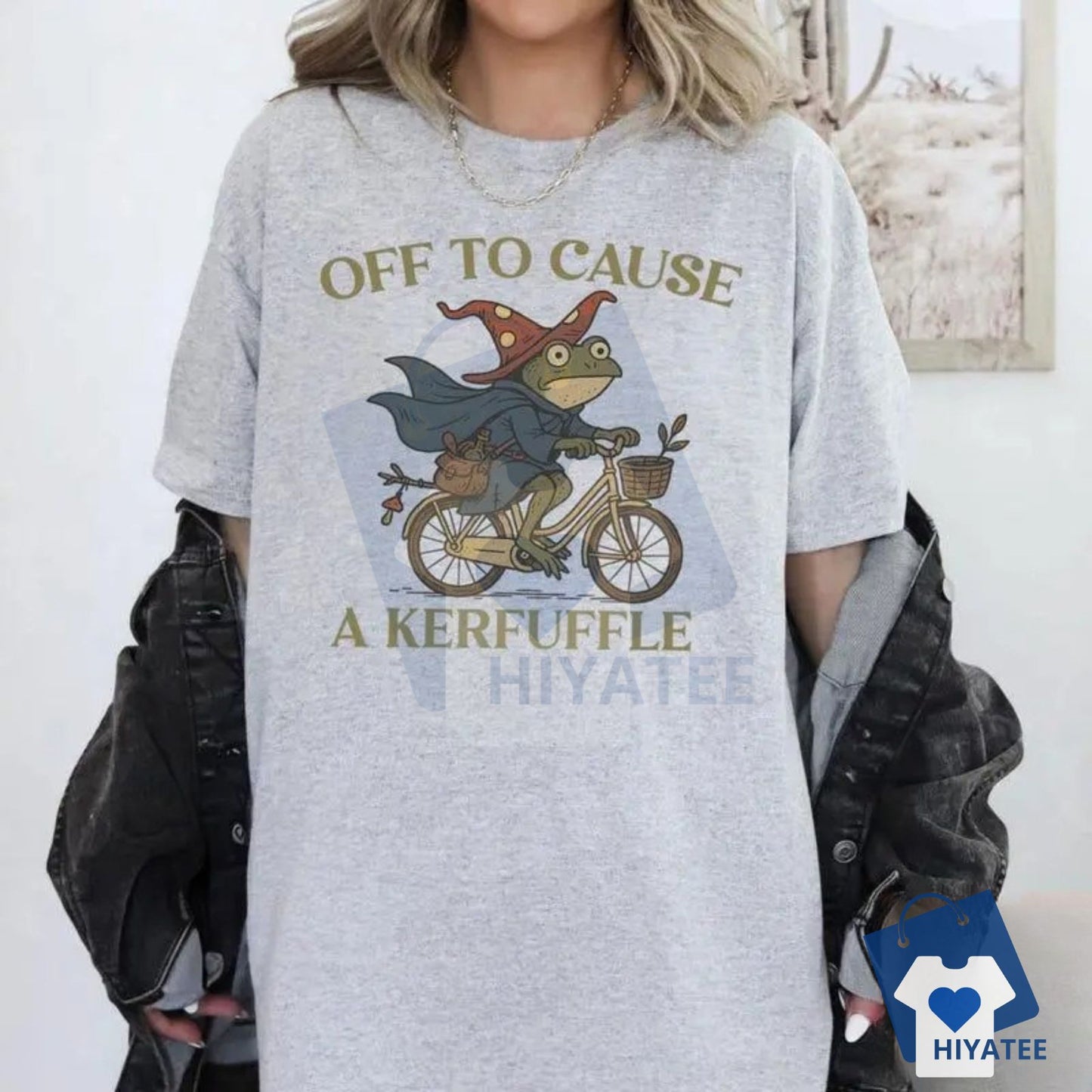 "Off to Cause a Kerfuffle" Frog T-Shirt – Funny Weirdcore Meme Graphic Tee - Hiyatee
