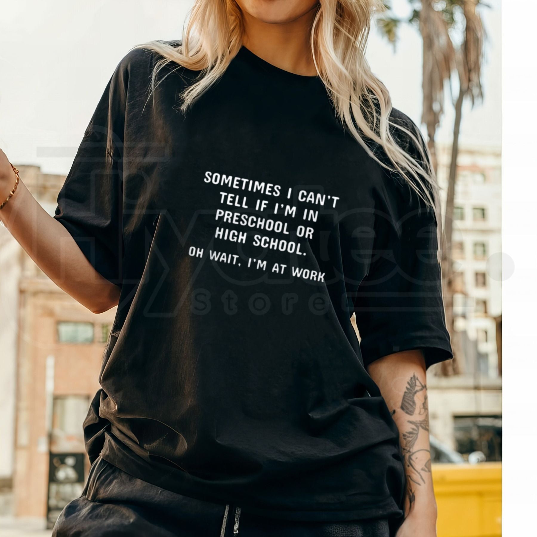 "Office Humor" Funny Corporate Quote – Premium 100% Cotton Black Top - Hiyatee