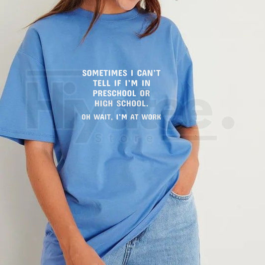 "Office Humor" Sarcastic Quote – Premium 100% Cotton Crew Neck Casual Top - Hiyatee