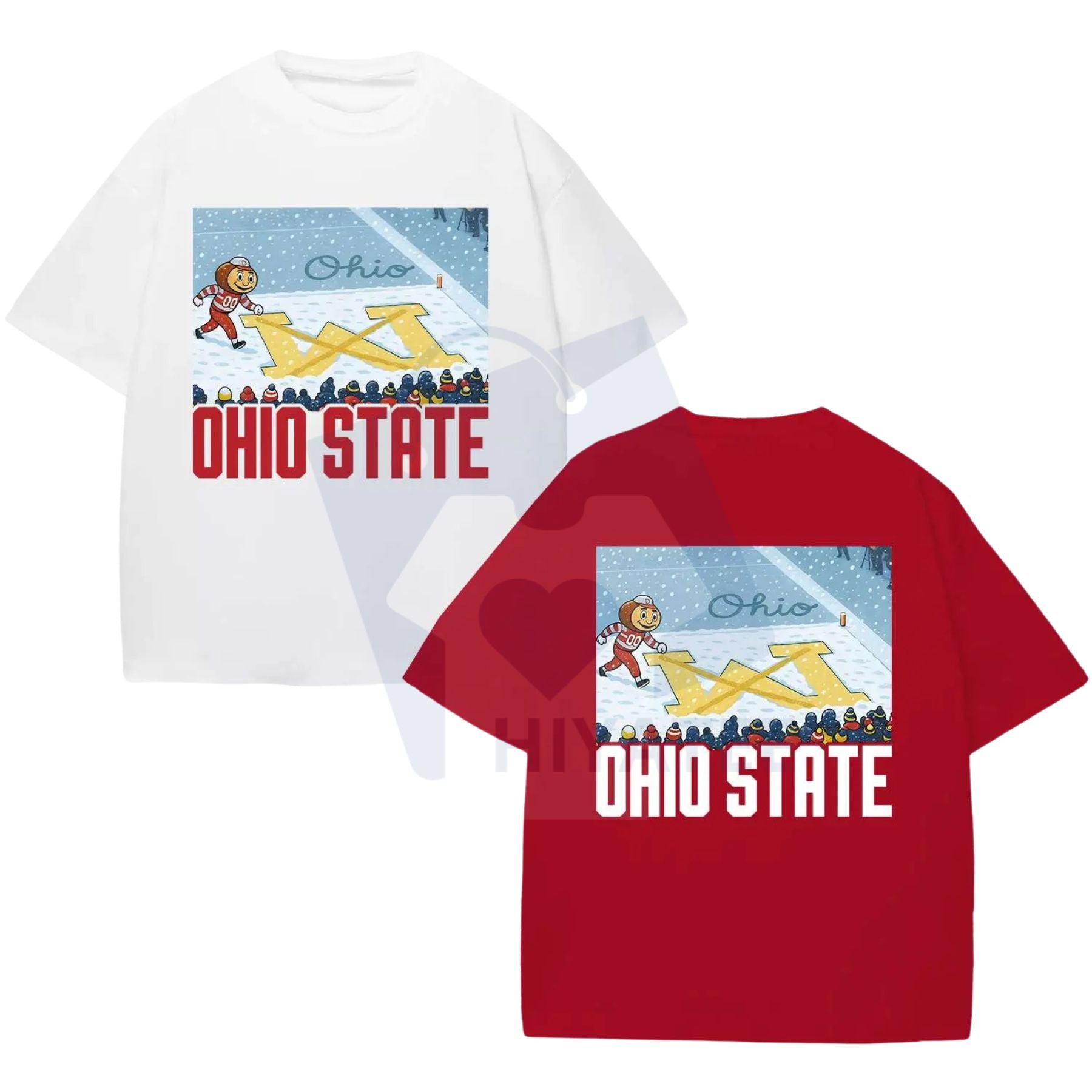 Ohio vs Michigan Rivalry Shirt – Script Ohio on Big M Tee Buckeye Fan Erase The M - Hiyatee